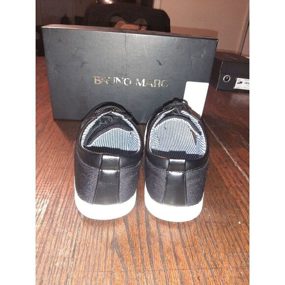 GUC Men's Size 10 Bruno Marc Black Canvas Dress Shoes Tie Shoes - Picture 3 of 6